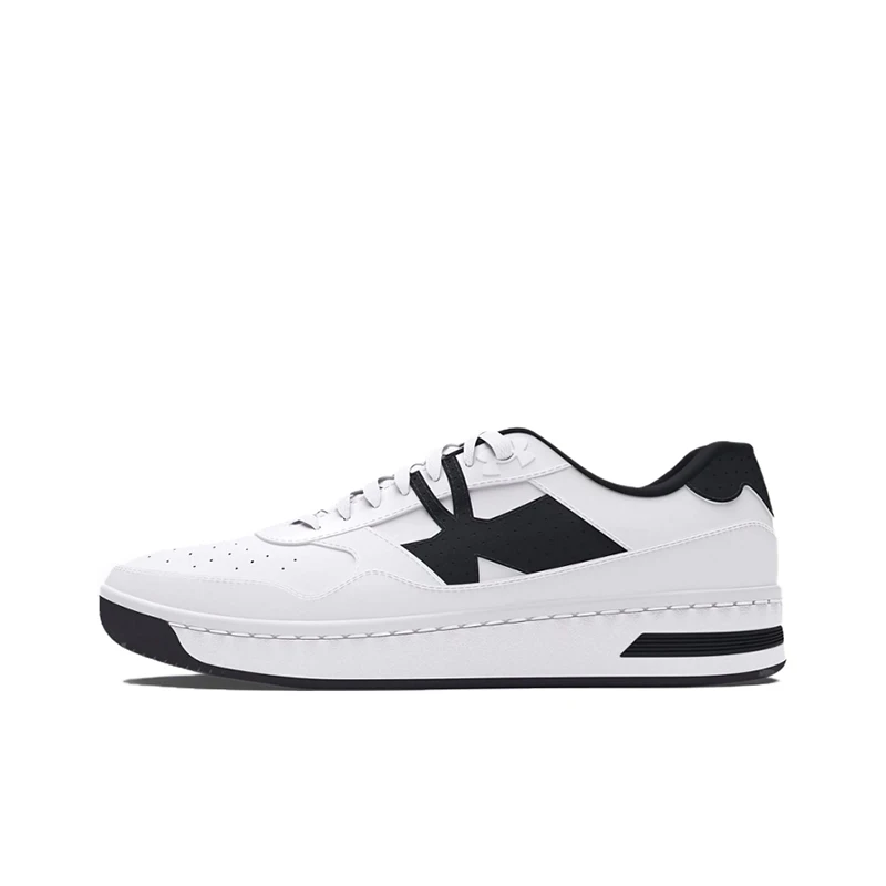Under Armour Court 96 Black White Stylish Two-Tone High-Durability Versatile Cushioned Low-Top Lace-Up Men Sneaker 3028633-101