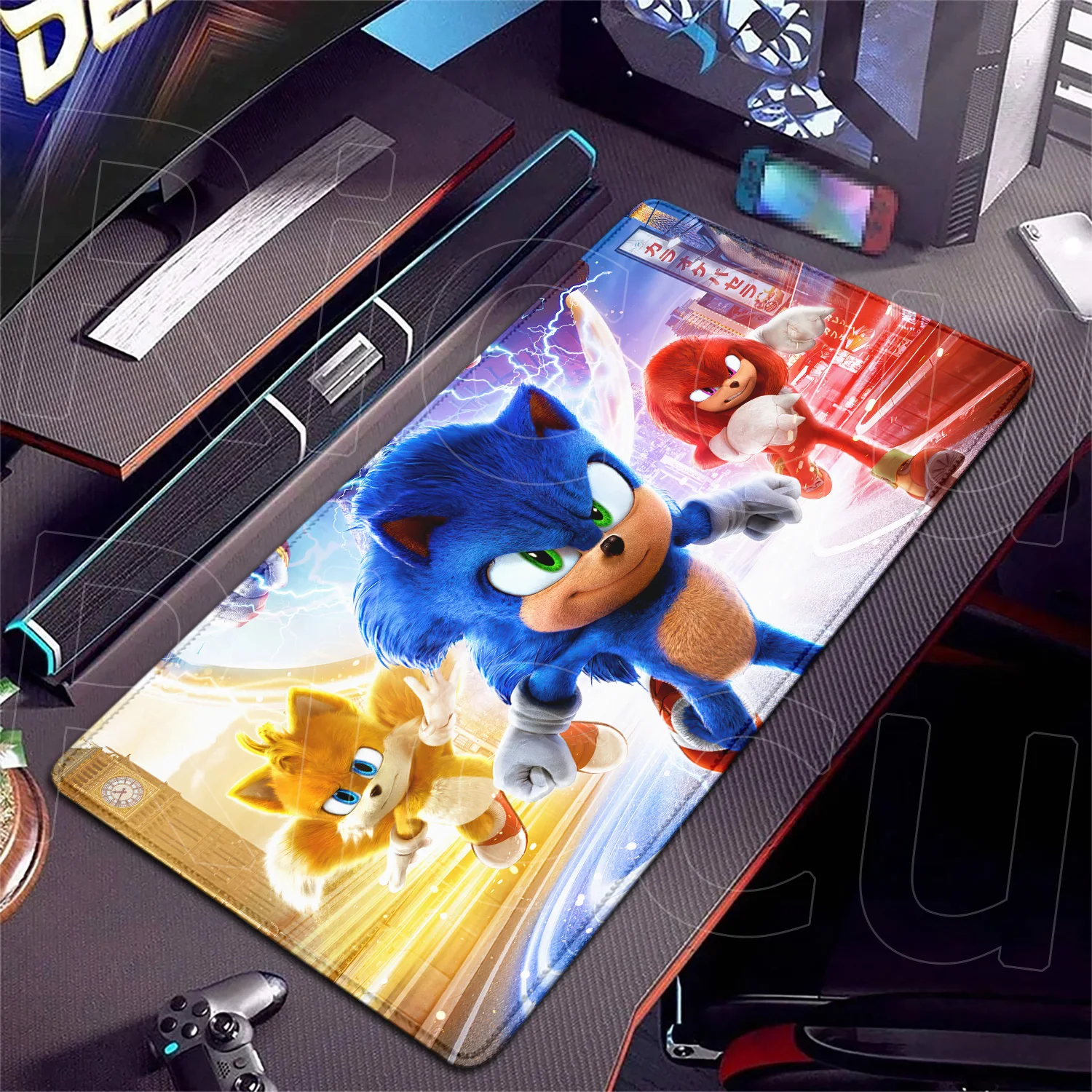 HD Printing Kawaii Sonics The Hedgehogs Mouse pad XXL Large Locking Edge Non-slip Speed Keyboard Mats 900x400MM Computer Gamers