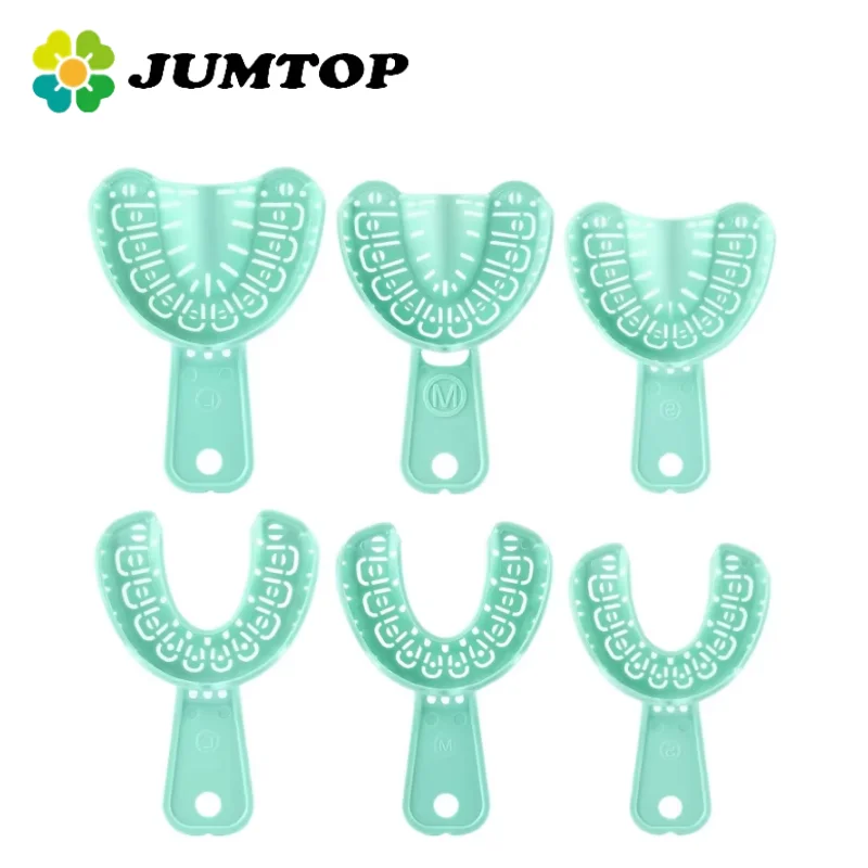 JUMTOP 6Pcs Dental Impression Tray S/M/L High Temperature Plastic Teeth Holder Trays Full Mouth Removable Partial Mold Tray