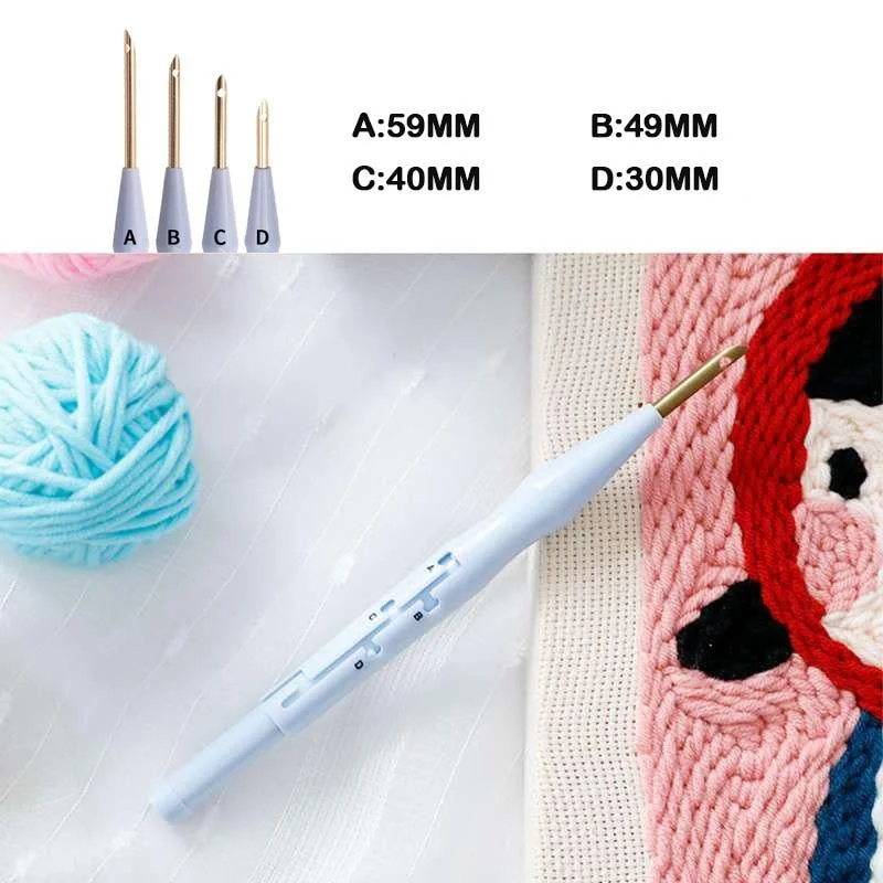 Embroidery Random Color Kit Punch Needle Stitching Tool Magic Embroidery Needle Pen Weaving Tool Knitting Sewing Tools for DIY