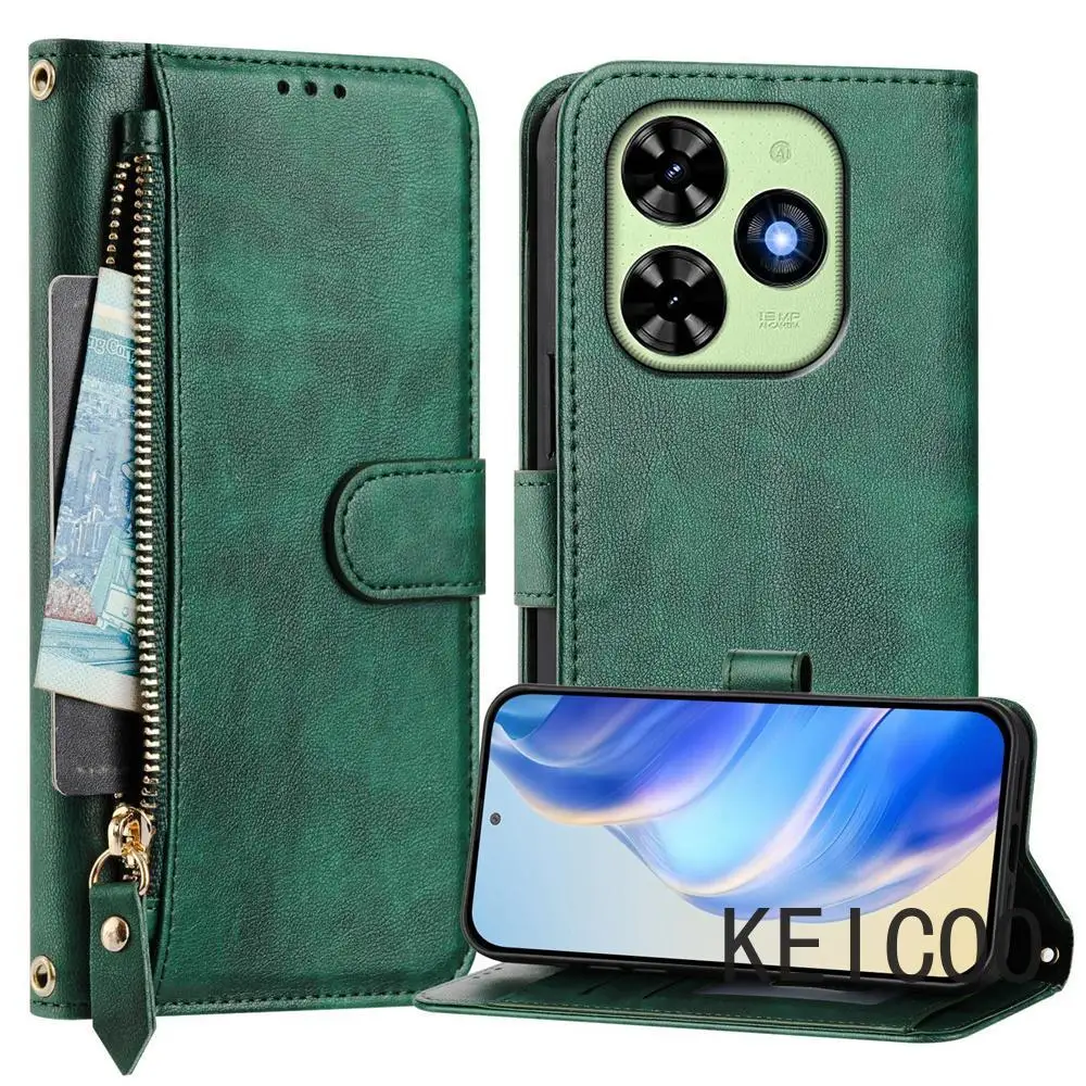 

Для Tecno Pop 2F 2 4 5 6C 7 8 9 Spark Go 2024 Pro Power 4G 5G Магнитный откидной чехол с отделениями для карт, ремешок для защиты от падения, чехол для телефона