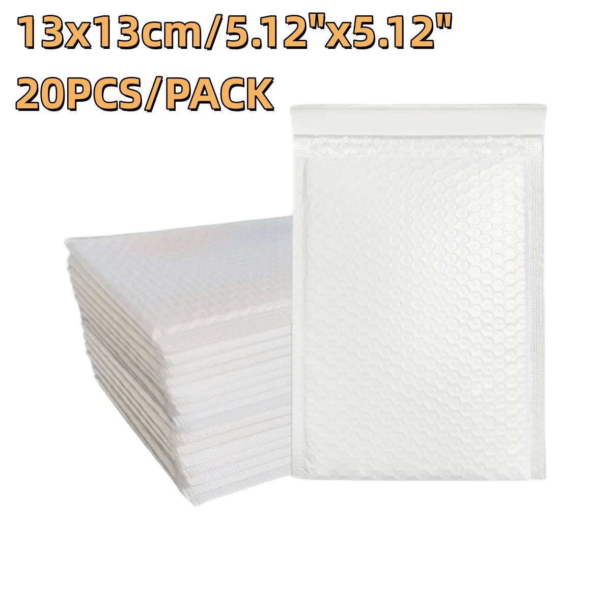20pcs 13x13cm Square White Self-Seal Bubble Mailers Perfect Fit Padded Envelopes for CDs Software Small Hardware Game Consoles