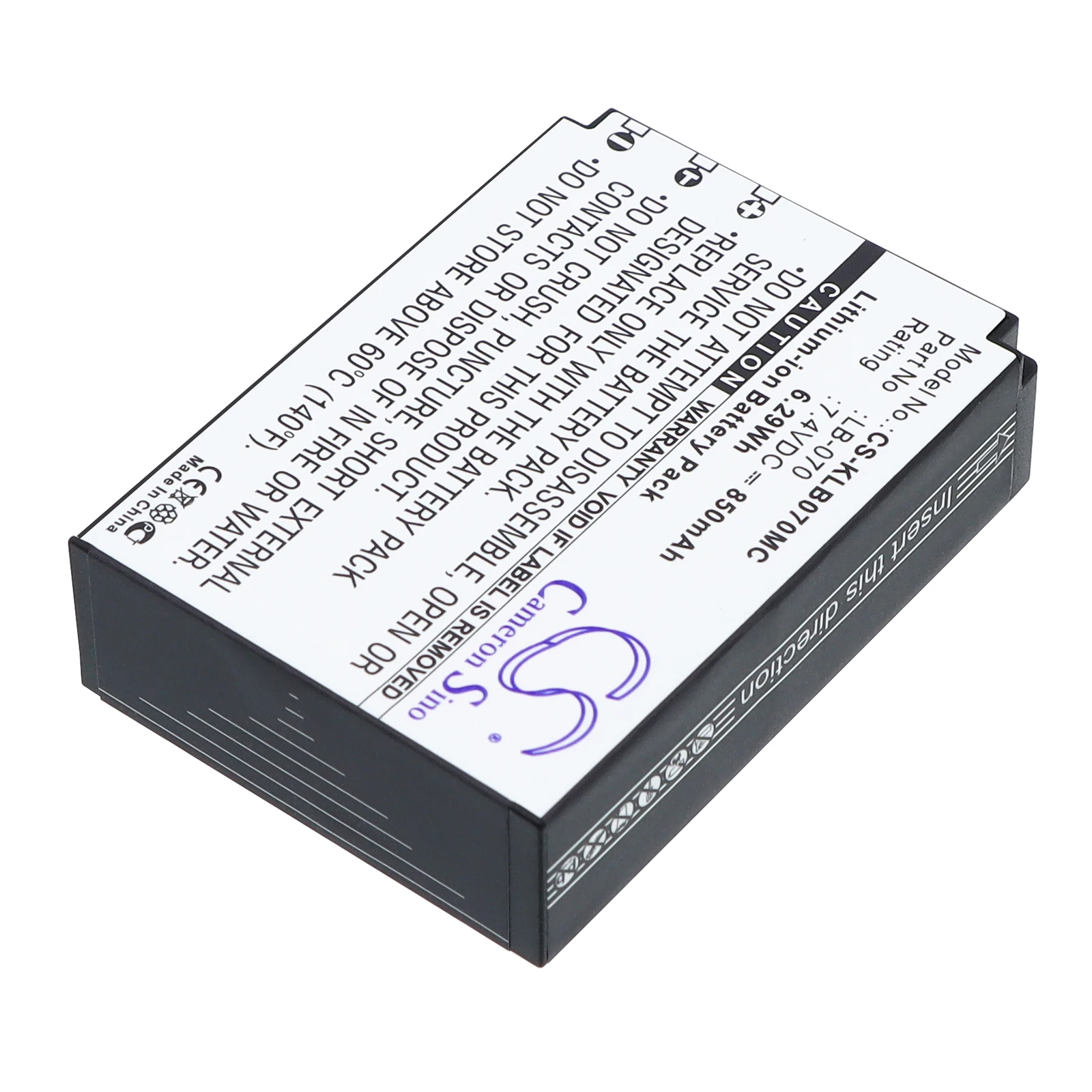 Cameron sino Li-ion Camera Battery for Kodak | 7.4V, 850mAh  | Compatible with PIXPRO S1,  S-1, Pixpro AZ651,  AZ651 Astro Zoom