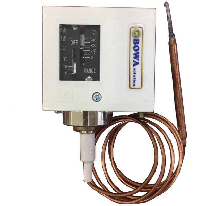 ميكانيكي قابل للتعديل -30 ~ + 120 درجة مئوية يستخدم مفاتيح درجة الحرارة السلبية لتشغيل/إيقاف EVI وحقن السائل والضاغط وغيرها