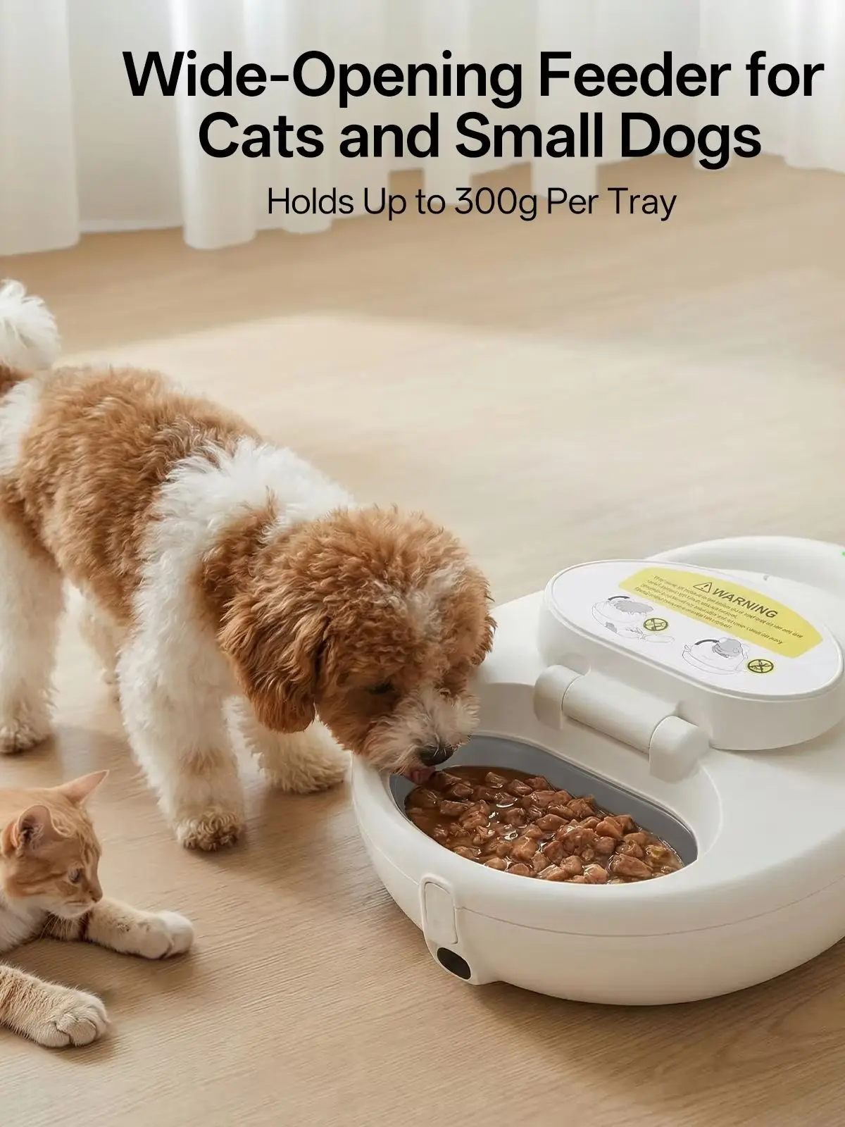 UBPET F21 Intelligenter Automatischer Nassfutterautomat mit WLAN-App, 24-Stunden-Frischhaltung, 3 Behälter, geeignet für Katzen und kleine Hunde