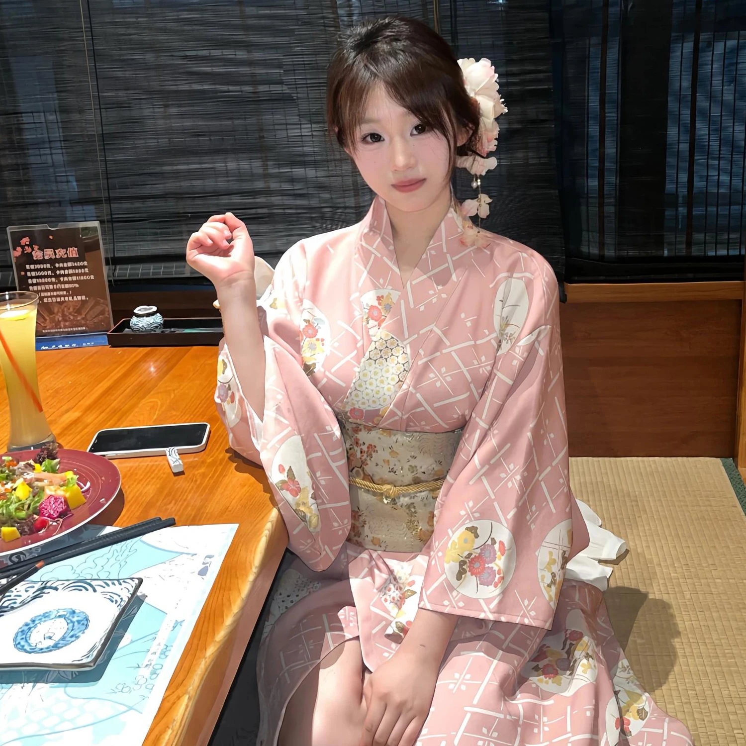 كيمونو تقليدي وردي فاتح فتاة أسطورية يابانية Sle نسخة محسنة كيمونو دكتور الألعاب النارية مهرجان الملابس النسائية