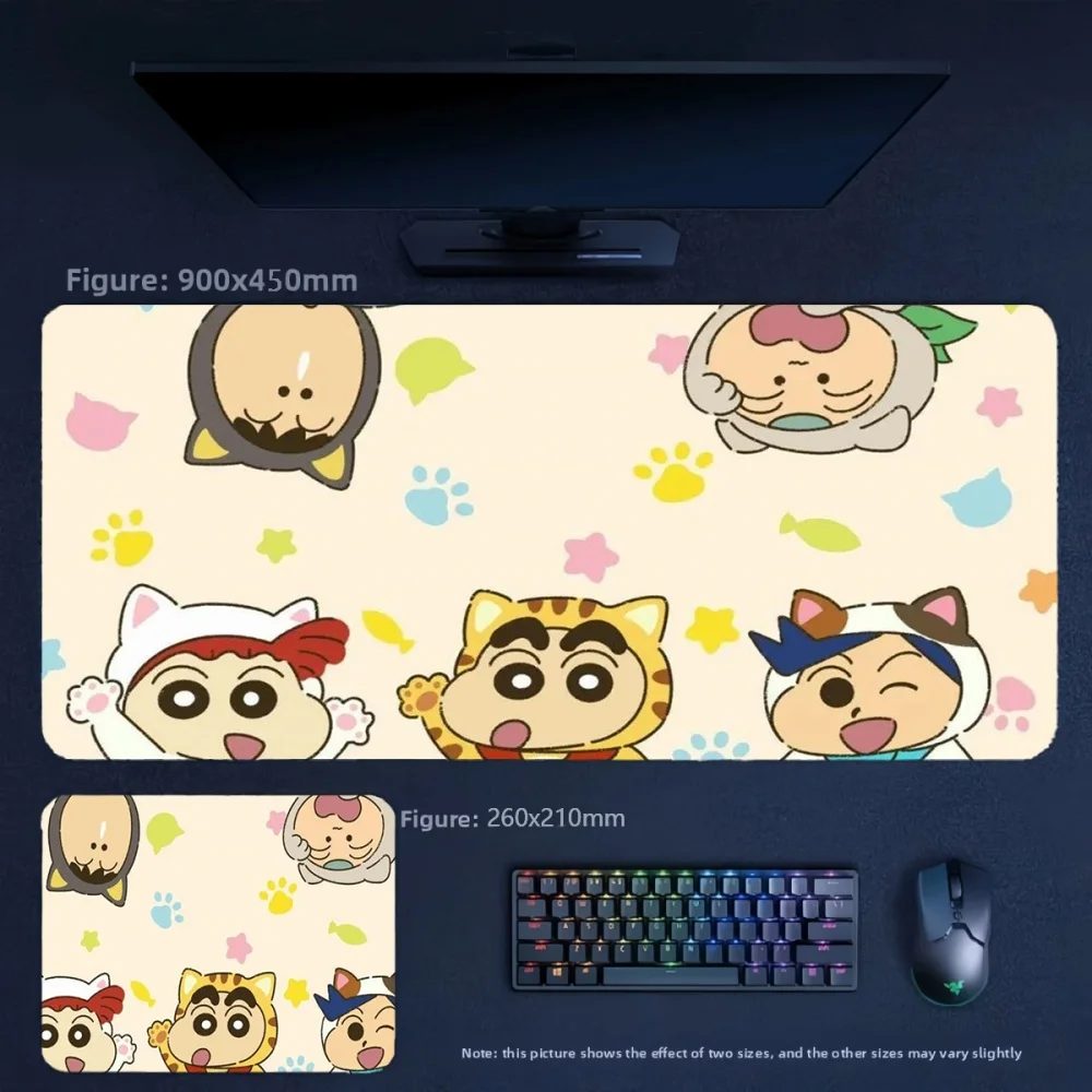 Children's Mouse Pad Cartoon Animation Non-slip Leather Mouse Pad Crayon Shin-chan and His Friends Pattern Large Size Table Mat