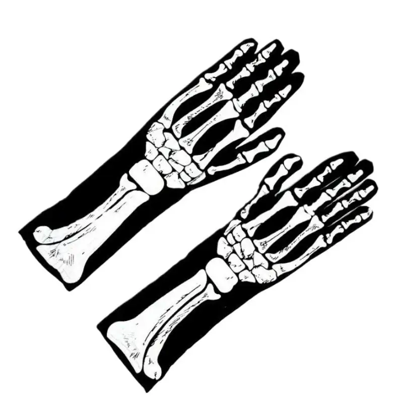 Gants Squelette Noirs – Accessoire Halloween – photo 7