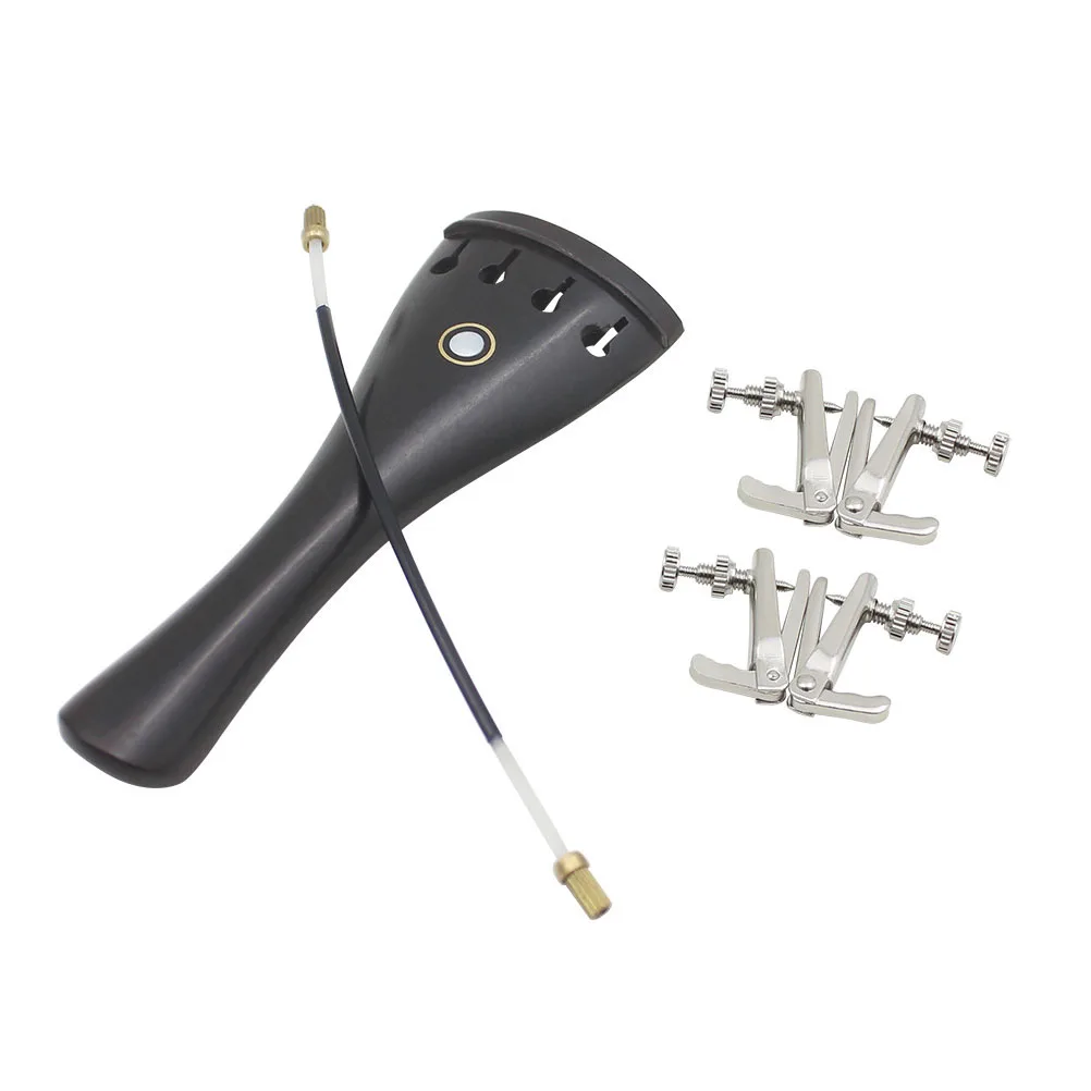

Violin Accessories 4 Fine Tuners Ebony Tailpiece String Pegs Durable Smooth Corners Sound Transmission Black Supplies Kit Tools