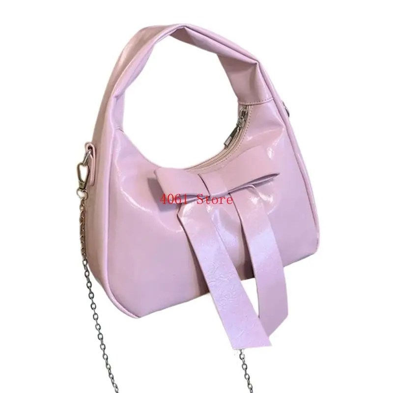 

Leather Satchel Handbags for Women Toted Shoulder Bag Bows Crossbody Bag Purse Top Handle Bag with Removable Chain