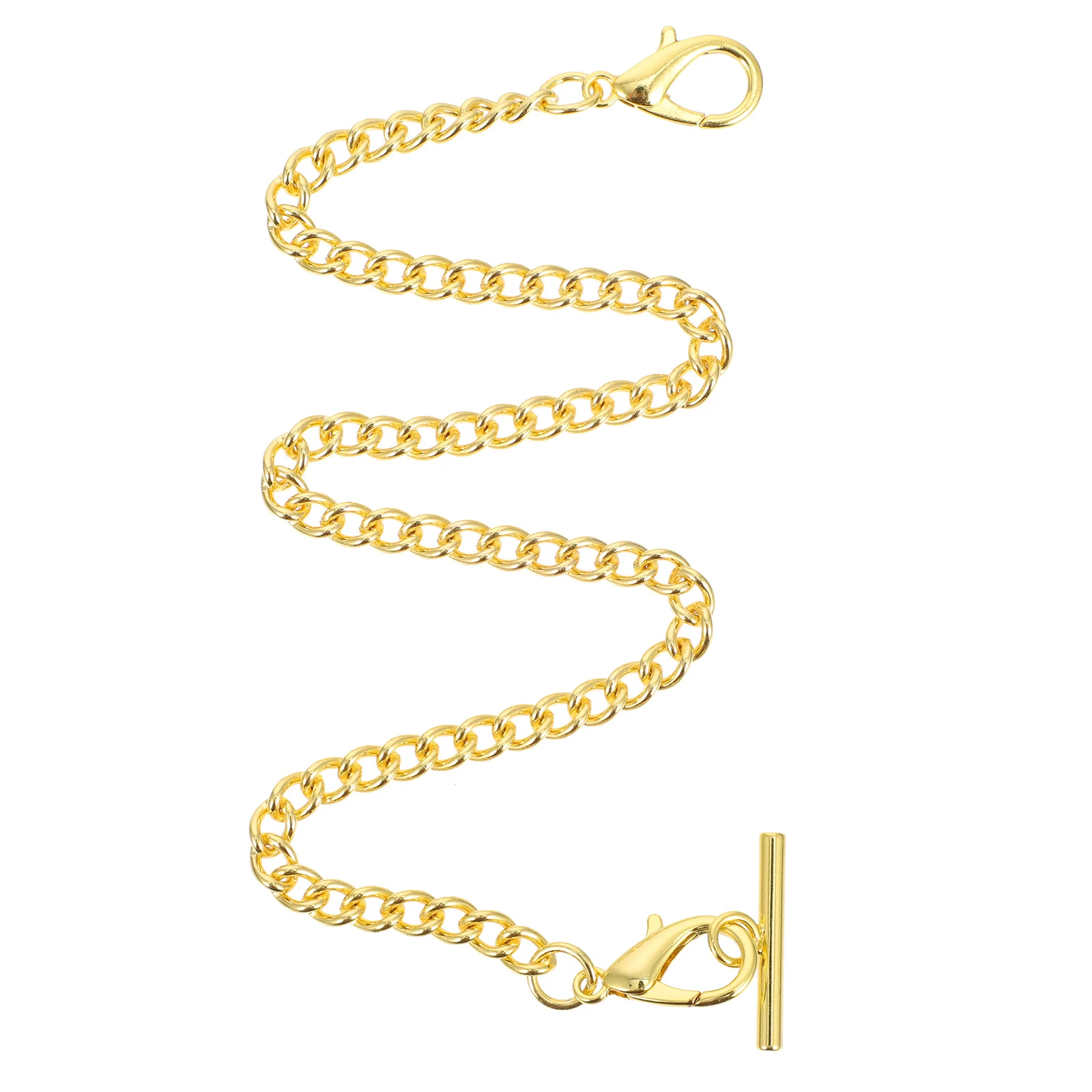 

Pocket Watch Chain T Bar Clasp Vest Chains for Men DIY Clothing Accessory Decor Jeans Pocket Watches Lobster Clasps