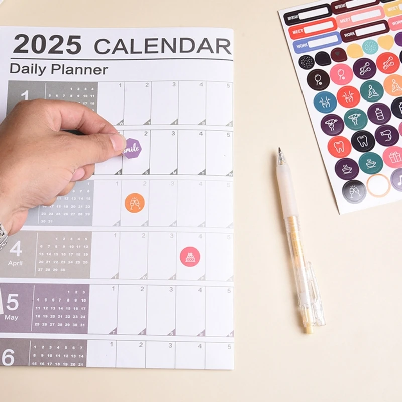 2025 Wall Calendar School Year Planner Annual Calendar School Calendar English Edition Calendar for Office School Home