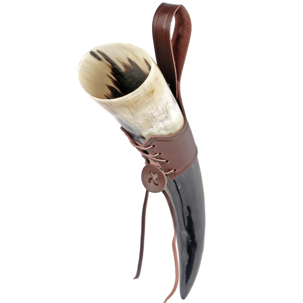 كوب بوق الثور الطبيعي فايكنغ شرب البيرة Tankard أصيلة اليدوية كوب البيرة فايكنغ القرن القدح #4