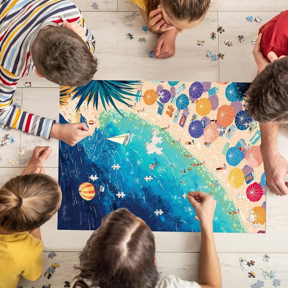 1000/500/300/120 Teile Küstenlinie Urlaub Meer Strand Puzzles für Erwachsene Home Decor Spiele Familie Puzzles Lernspielzeug