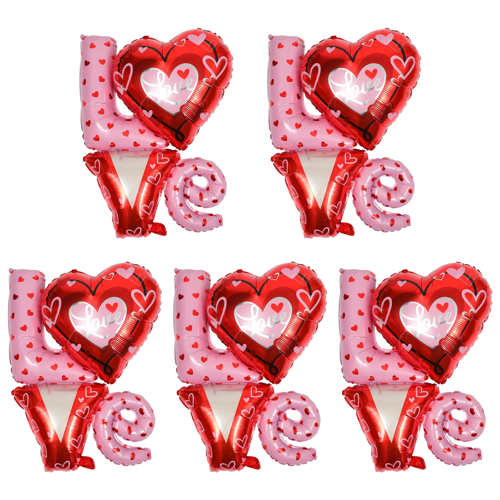 

5Pcs Confession Balloons Creative Styling Wedding Anniversary Decor Conjoined Love Balloons Conjoined Love Letters Balloon