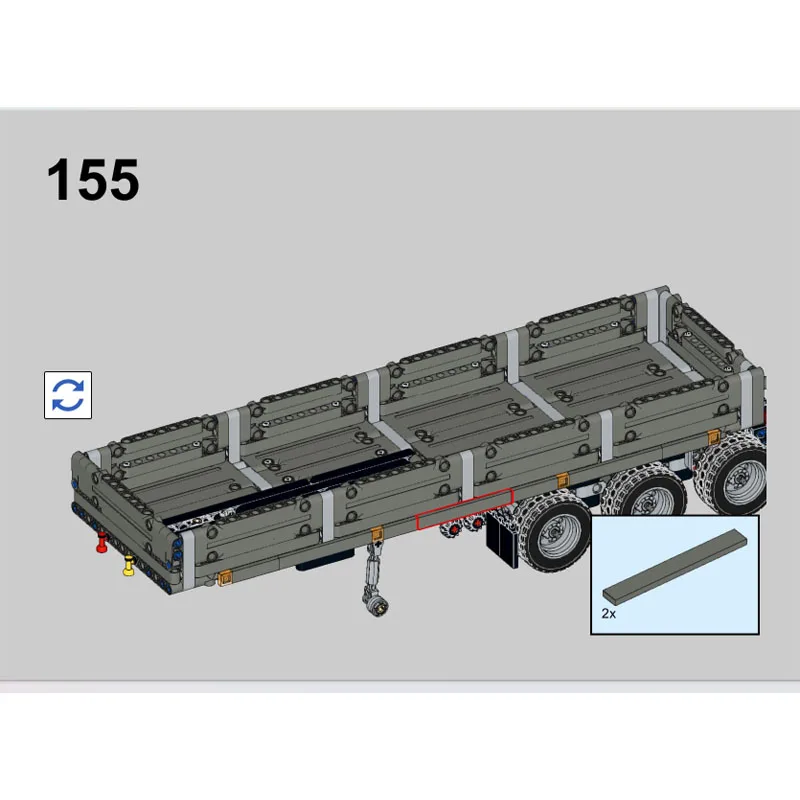 

MOC-37321 свинцовая боковая стена, полуприцеп, самосвал, строительные блоки, модель 638 деталей, MOC, креативные строительные блоки для мальчиков и детей на день рождения, игрушка