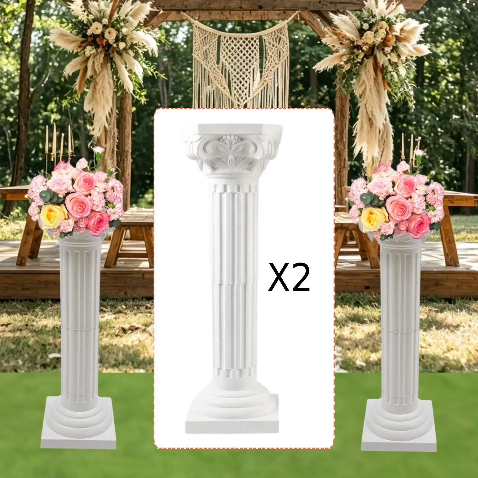 Plastic Roman Pillar Statue Mini Greek Column Elegant Decoration for Garden Scenery Layout and Indoor Wedding Ceremony