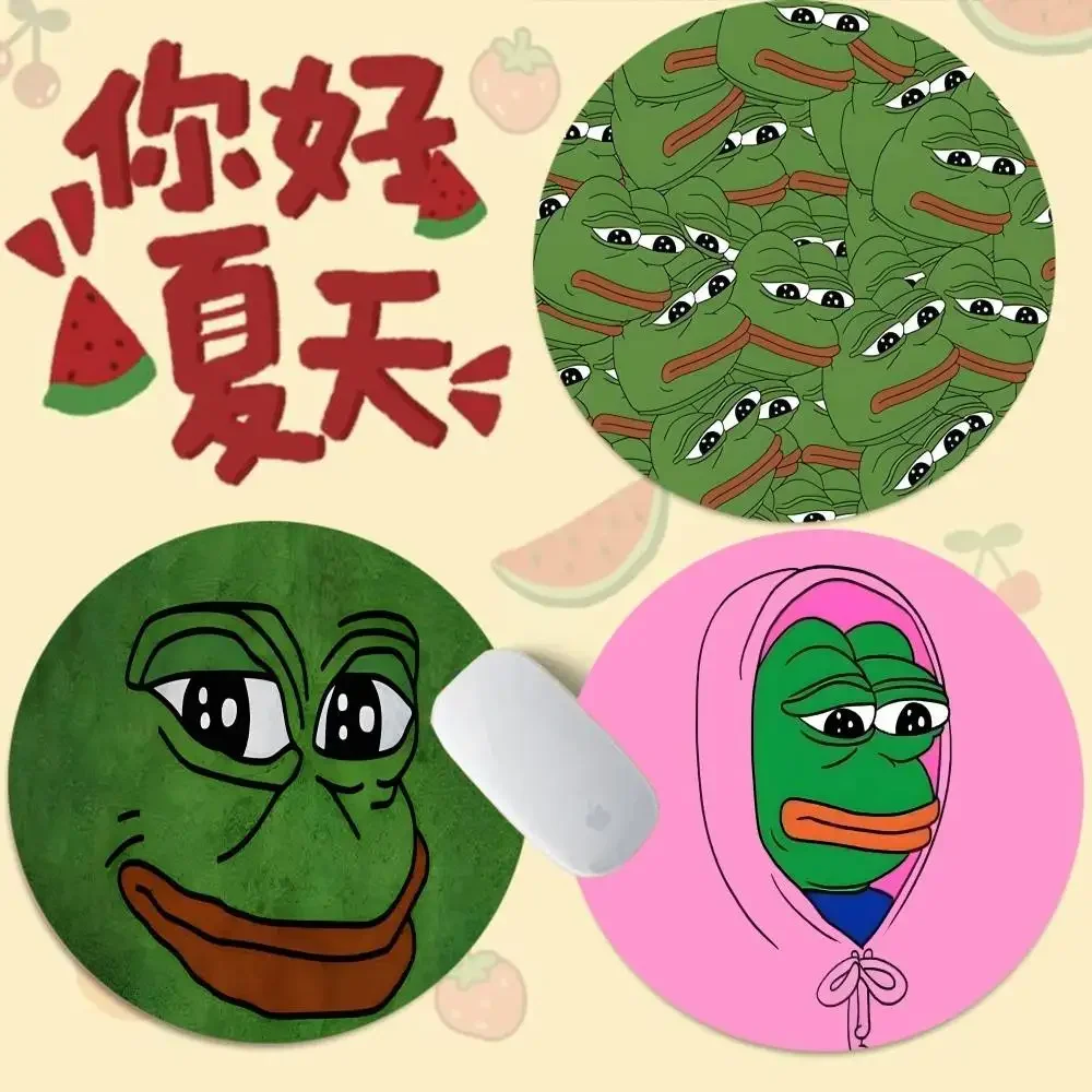 

Sad P-Pepe frog Non-slip Round Big Promotion Table Mat Student Mousepad Computer Keyboard Pad Games Pad for PC Gamer Mousemat
