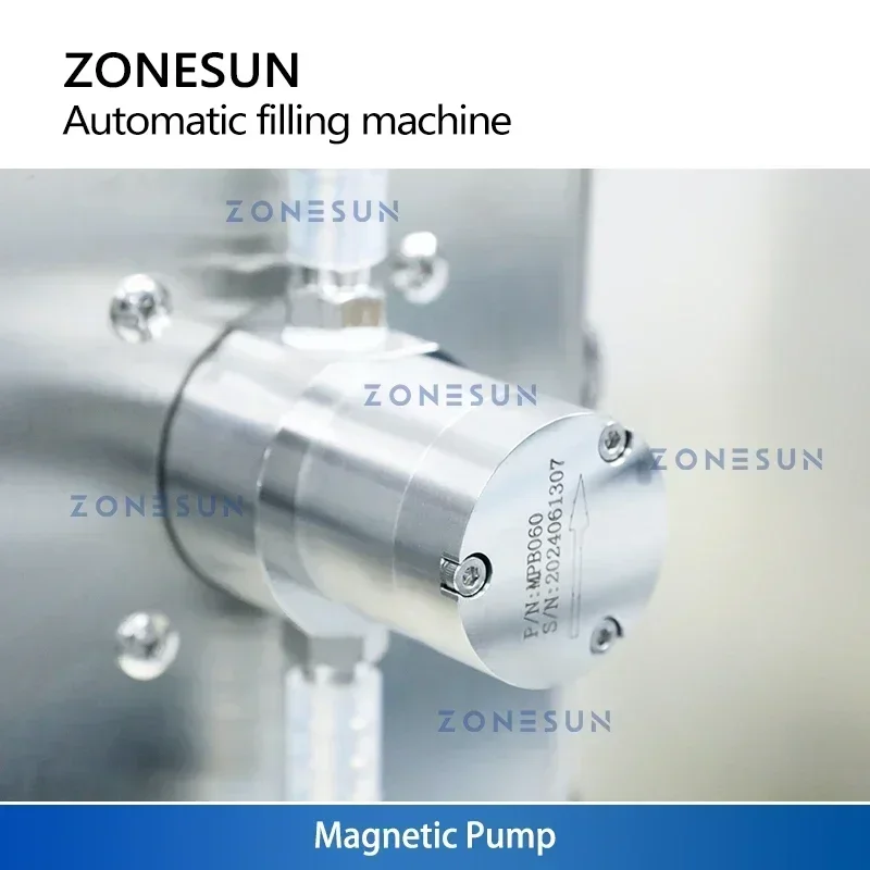 

ZONESUN ZS-DTMPZ1 Automatic Magnetic Pump Filling Machine with Conveyor Bottle Liquid Water Juice Jar Vial Filler Production