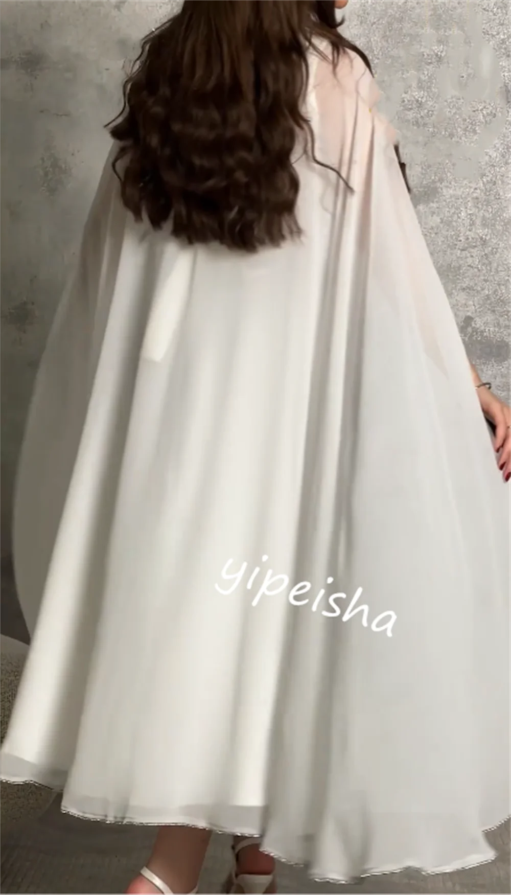 Vestido de noche de quinceañera con volantes Charmeuse, traje de Quinceañera de línea a, joya a medida para ocasiones, vestidos Midi de Arabia Saudita