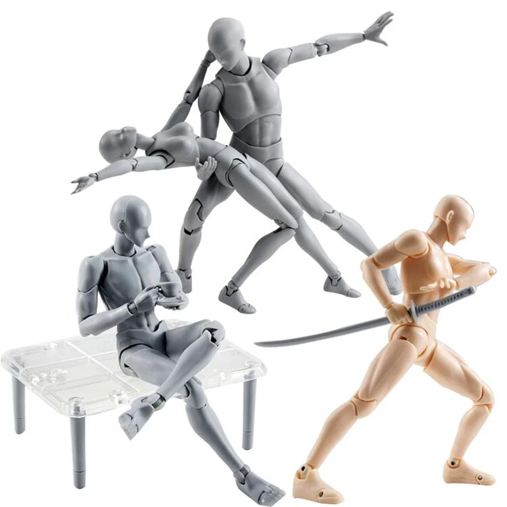 High Quality SHFiguarts Body Kun DX Set movable Figures BODY KUN / BODY CHAN Grey PVC Action Figure Collectible Model Toys