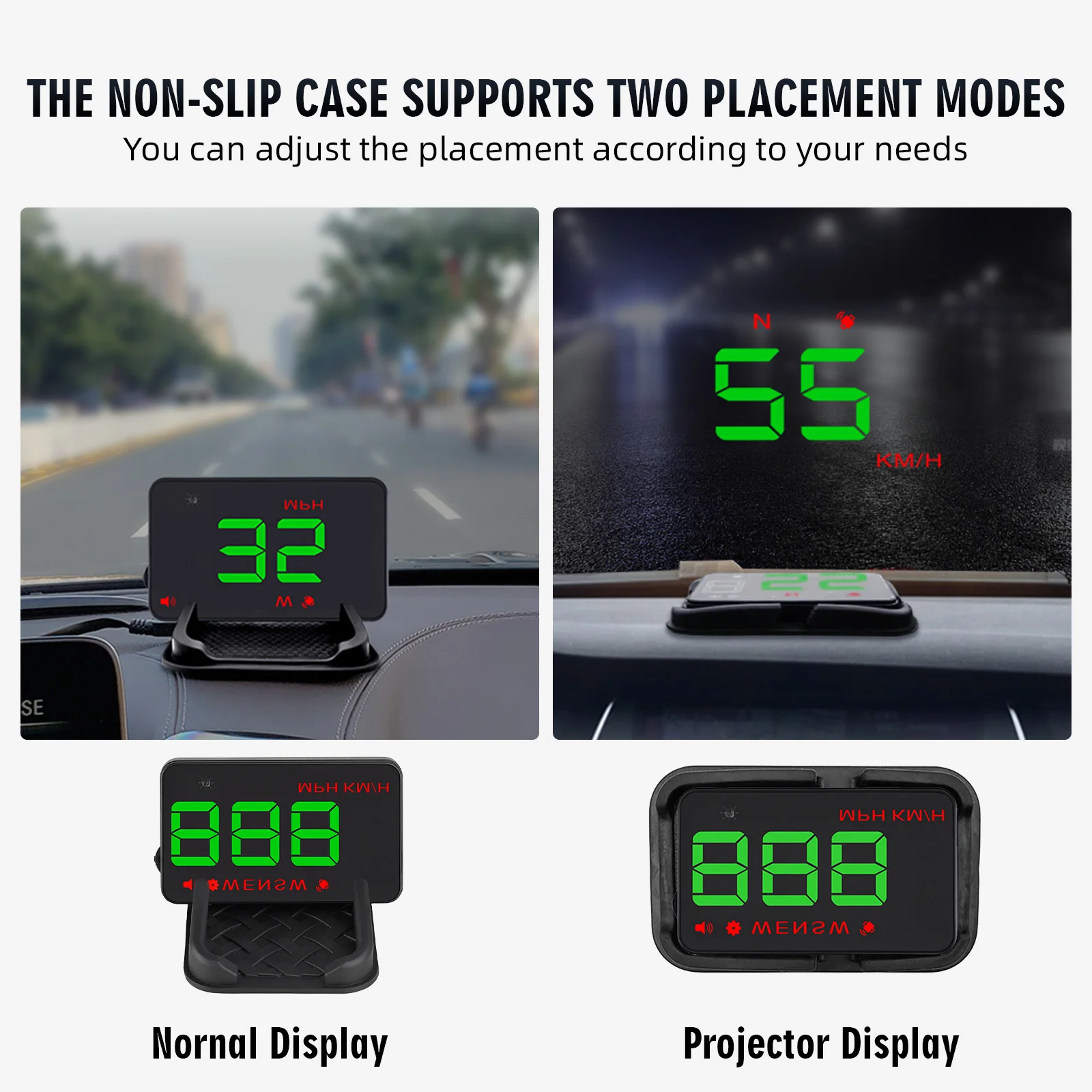 Universal Car HUD GPS Speedometer Speed Meter Head Up Display A5 Digital Over Speed Alarm Windshield Projector