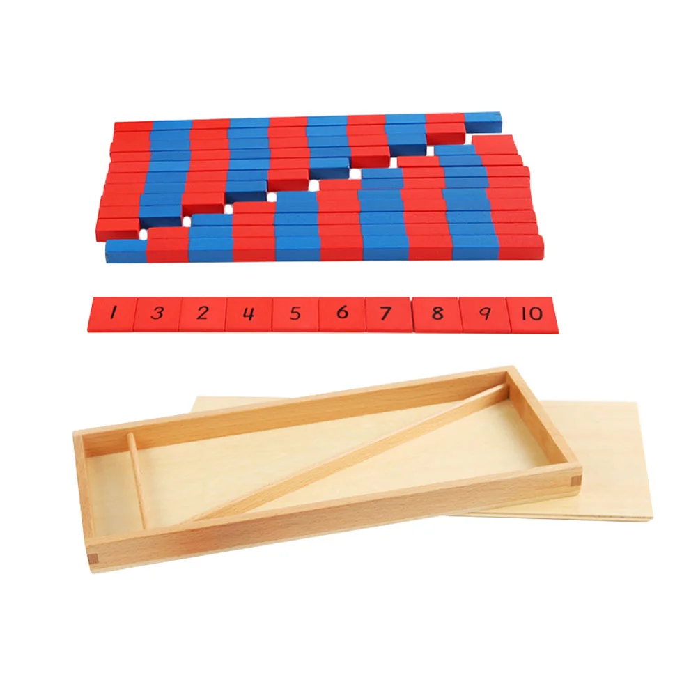 Kinder Zählstäbe Spielzeug für Kinder Rot und Blau Kinder Mathe Lehrmittel Addition Subtraktion Holz