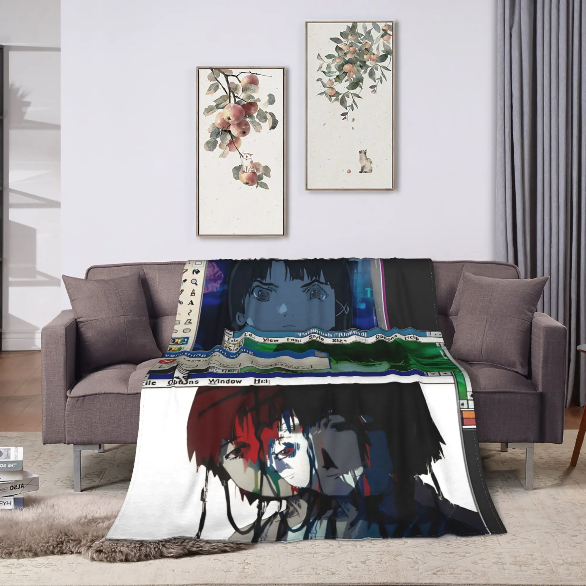 Anime Serial Experiments Lain Plush Blanket Girls Boys  Flannel Bedding Throws For Home Decor Warm Soft  Quality Bedspread Gift