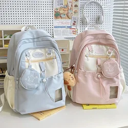 Solid Color Women Backpack Youth Waterproof Backpacks for Teenages Girls School Bag Travel Bagpack Large Capacity Book Bag