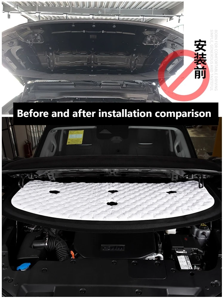 For Tank 300/400Hi4t/500 Engine hood soundproof cotton engine insulation reduces noise and provides durable snap fasteners