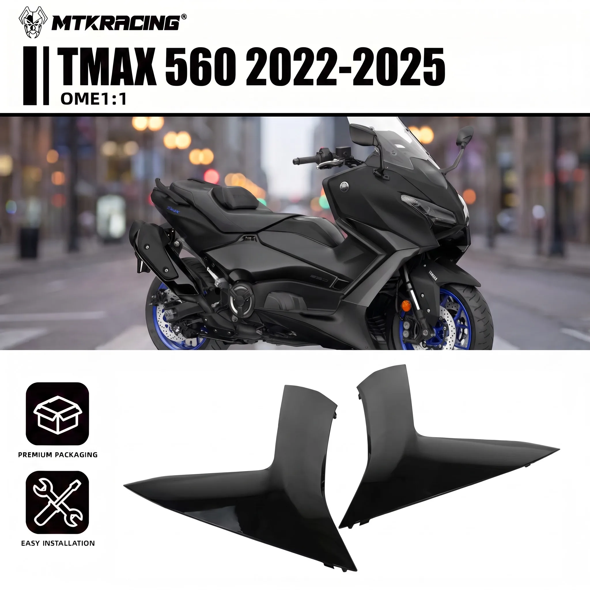 MTKRACING for YAMAHA TMAX 560 2022-2025 Motorcycle Left Or Right Side Frame Panel Cover Flow Deflector