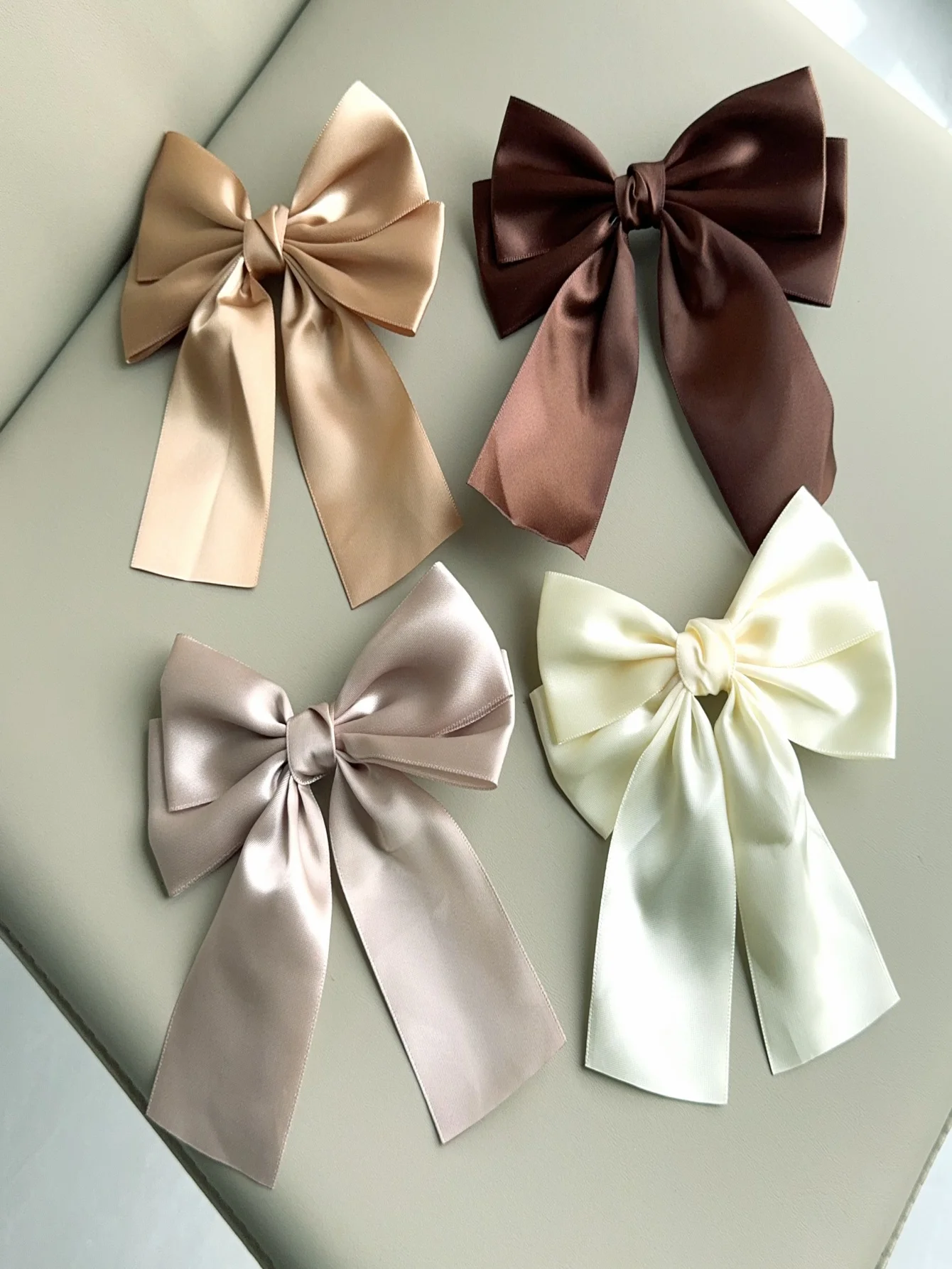 4 bow hair accessories short ribbon satin hair clip women\'s high class sweet minority escaped princess top clip