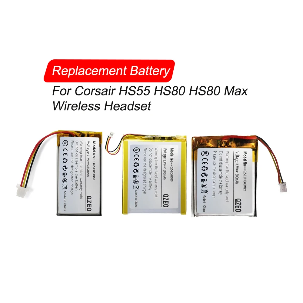 Replacement Battery For Corsair HS55 HS80 Max Wireless Headset