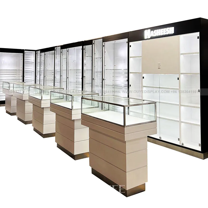 Customized-High quality smoke shop furniture smoke shops display counter display cases with LED light