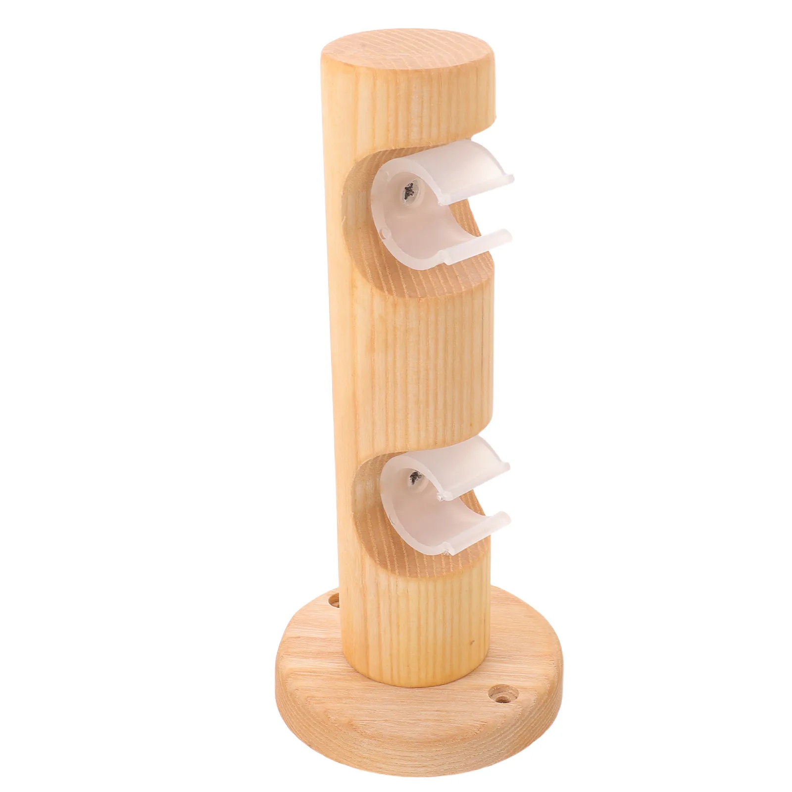 Double Curtain Rod Bracket Beech Wood Solid Support Wooden Wall Mounted Drapery Rod Holder Rustic Curtain Pole Bracket for Heavy