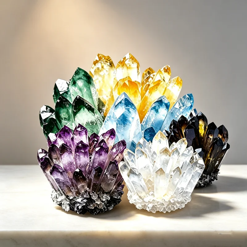 Natural Crystal Cluster Amethyst Citrine Green Phantom Raw Quartz Geode Reiki Healing Desktop Ornament Home Decor Stones Gift