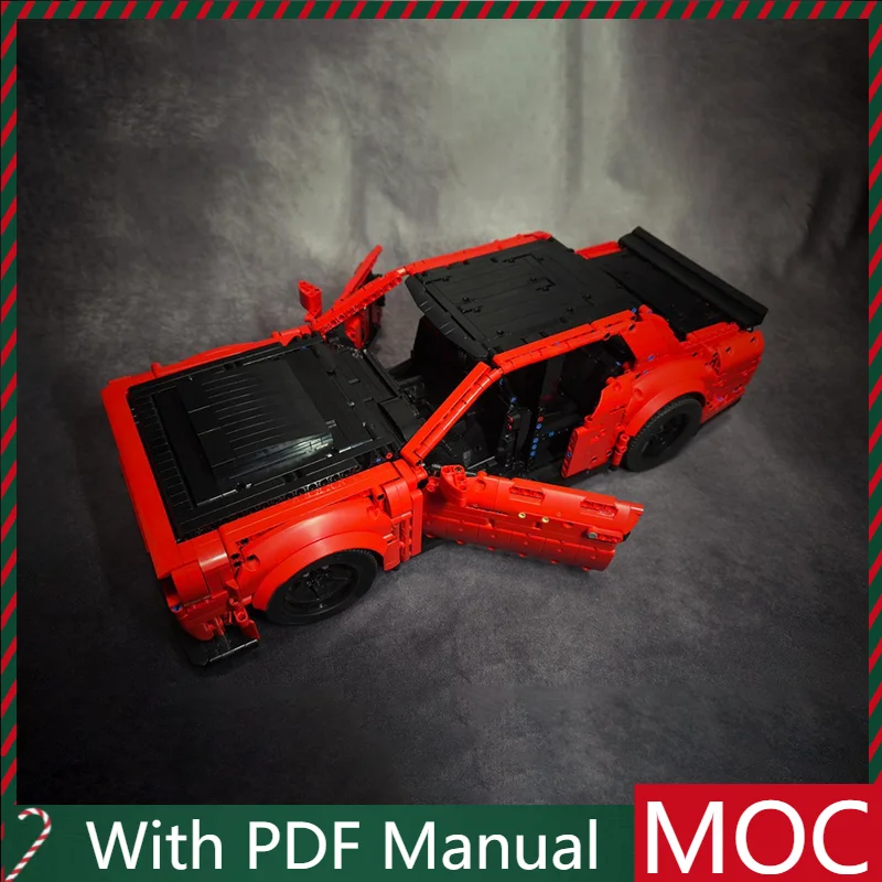 

3212 шт., красный экстремальный мышечный автомобиль, модульные строительные блоки, модель для образования детей, игрушка-дисплей «сделай сам», подарки на день рождения, Рождество