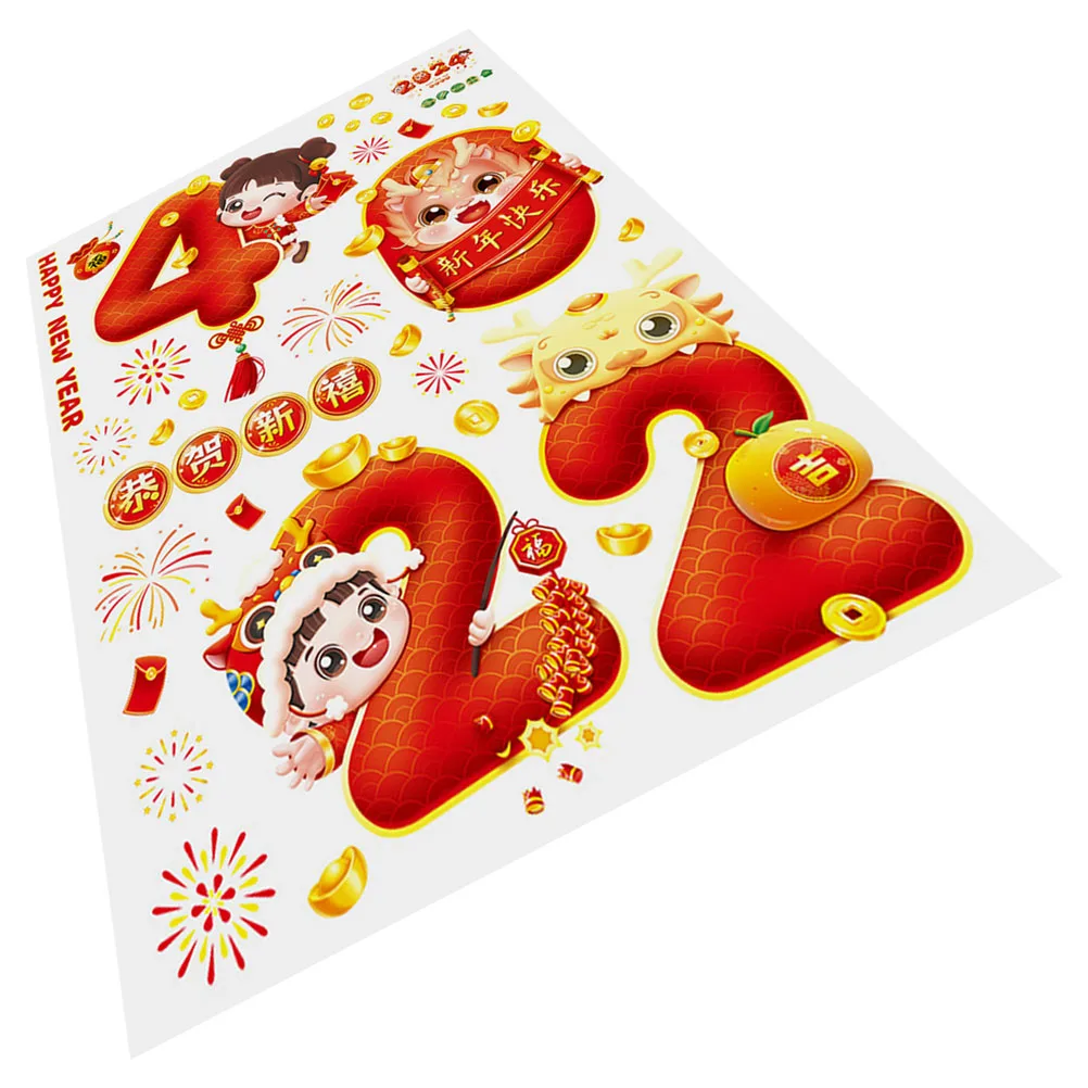 

Chinese New Stickers Dragon Year Window Clings Static Glass Decals Chinese New Year Window Clings Holiday naments Zodiac Decor