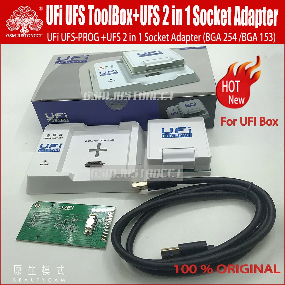 NEW 2023 Original UFi UFS-Prog /UFS ToolBox + UFS 2 in 1 Socket Adapter ( UFS BGA 153,UFS BGA 254 ) for UFI Box Works