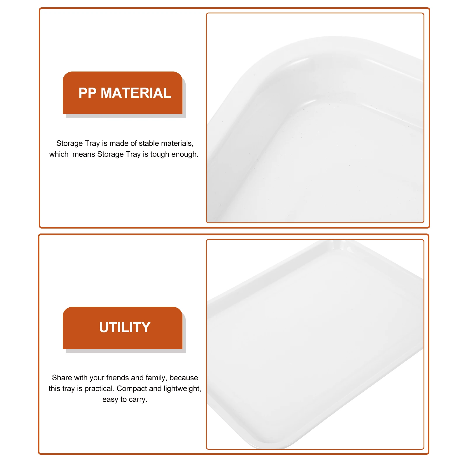 

2 Pcs Plastic Trays 38 3x29cm Kitchen Party Melamine Storage Tray for Snacks Desserts Fruits Outdoor Rectangle Serving