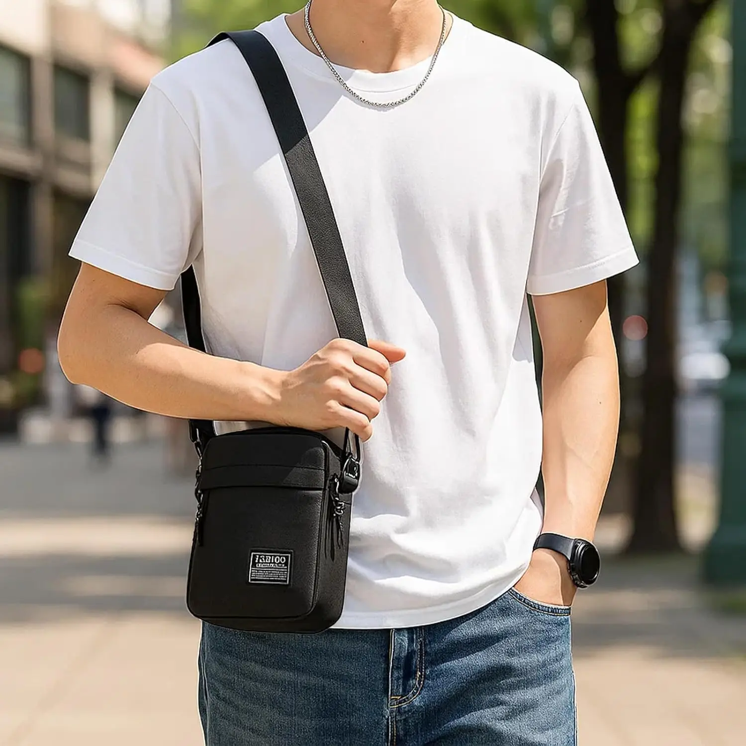 Simple Casual Mini Crossbody Bag Men's Nylon Small Shoulder Bag For Men Oxford Messenger Phone Side Sling Bag Husband Chest Pack