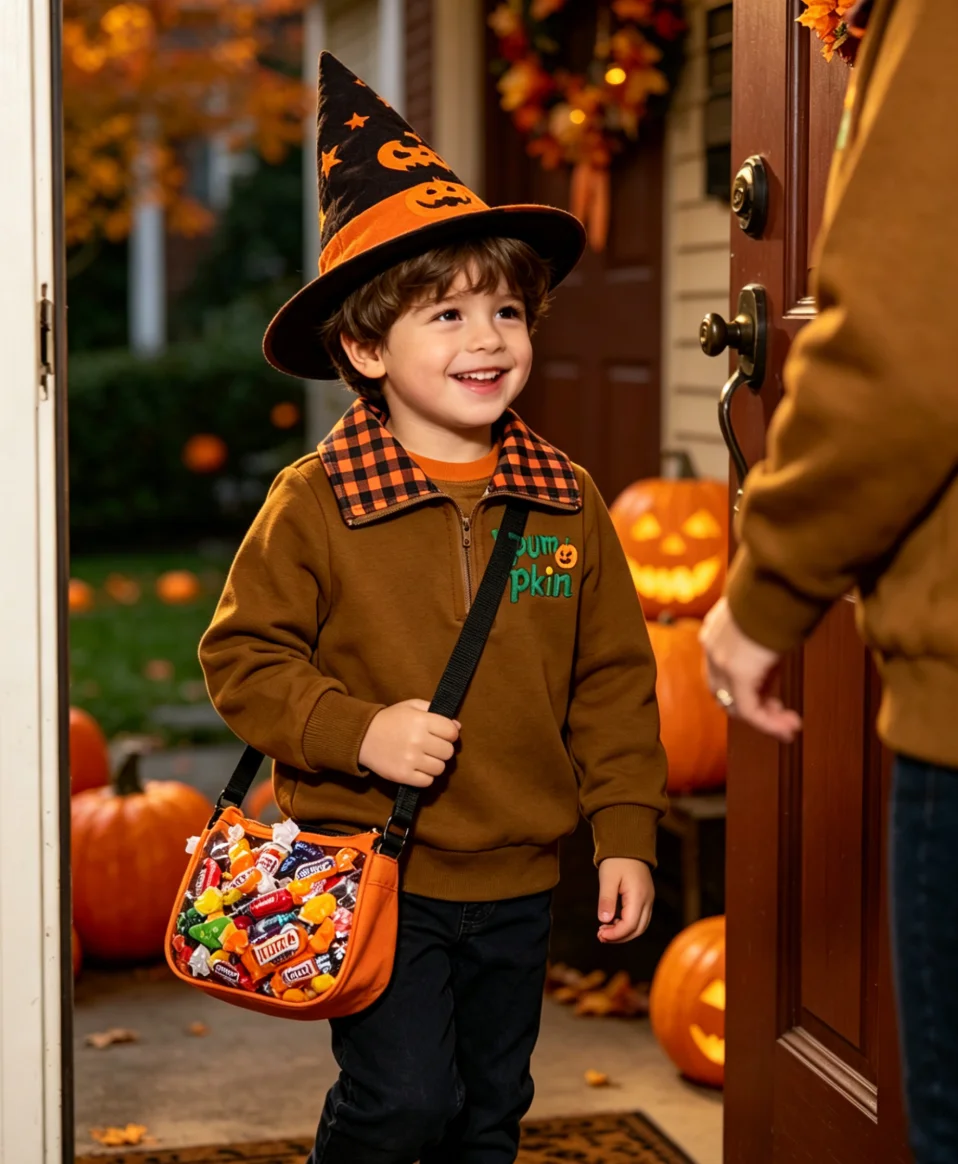 Toddler Kids Halloween Sweatshirt Ghost Pumpkin Graphic Long Sleeve Pullover Fall Party Casual Tops