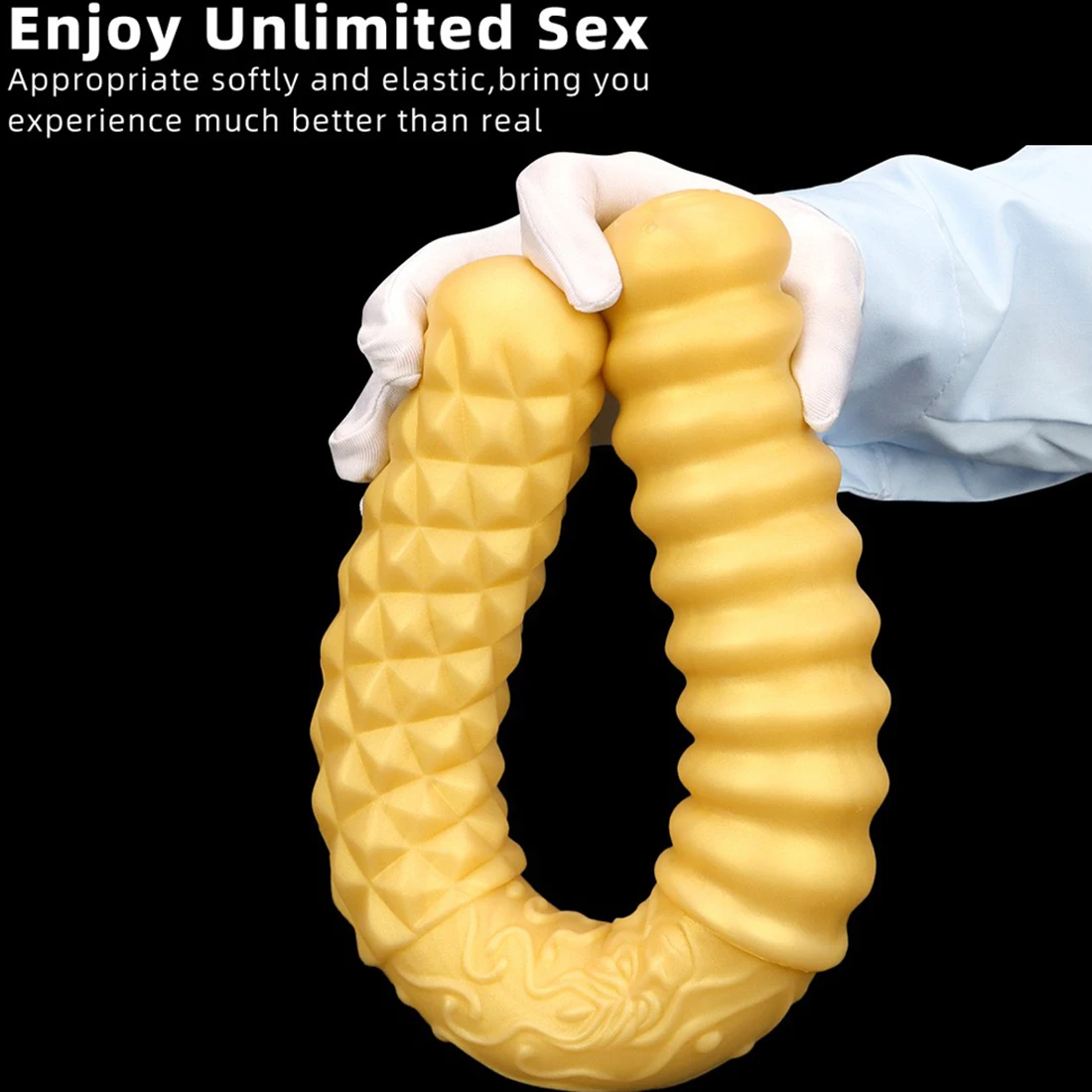 Double Dildo Flexible Soft Phallus Lesbian Double Ended Penis Artificial Penis Sex Toys Stimulate Vagina and Anus Sex Products18