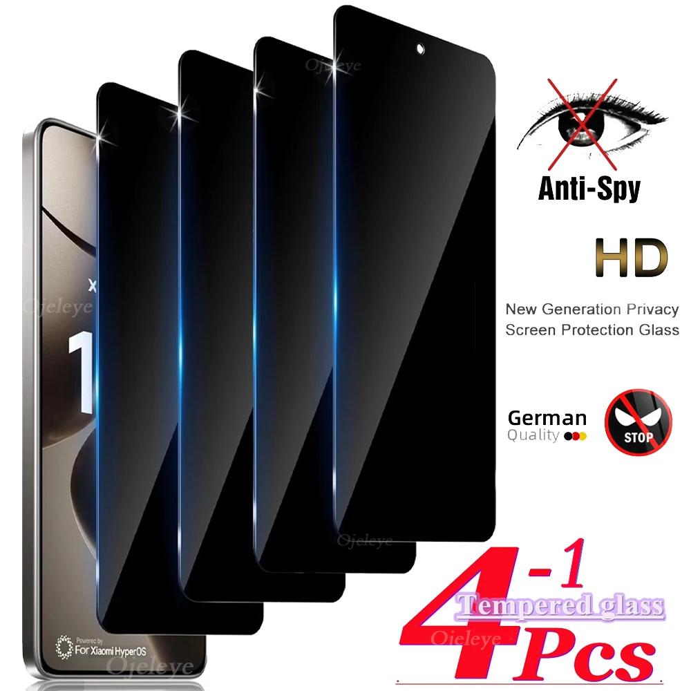 1-4PCS Privacy Screen Protector For Xiaomi Mi 14 13T Pro 12T 11 Lite 5G NE 11T 11X 10T 10 12 Lite NE 5G Anti-Spy Tempered Glass