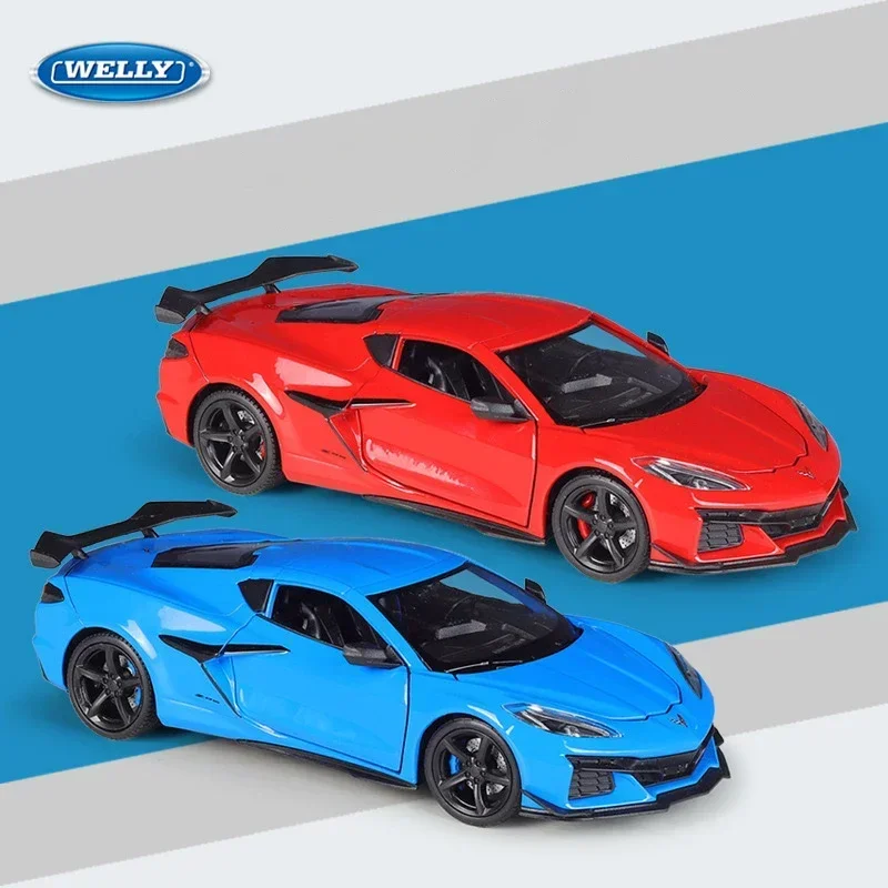 

WELLY 1:24 Chevrolet 2023 Corvette Z06 Модель автомобиля из сплава с имитацией автомобиля — подходит для детских игрушек и коллекций