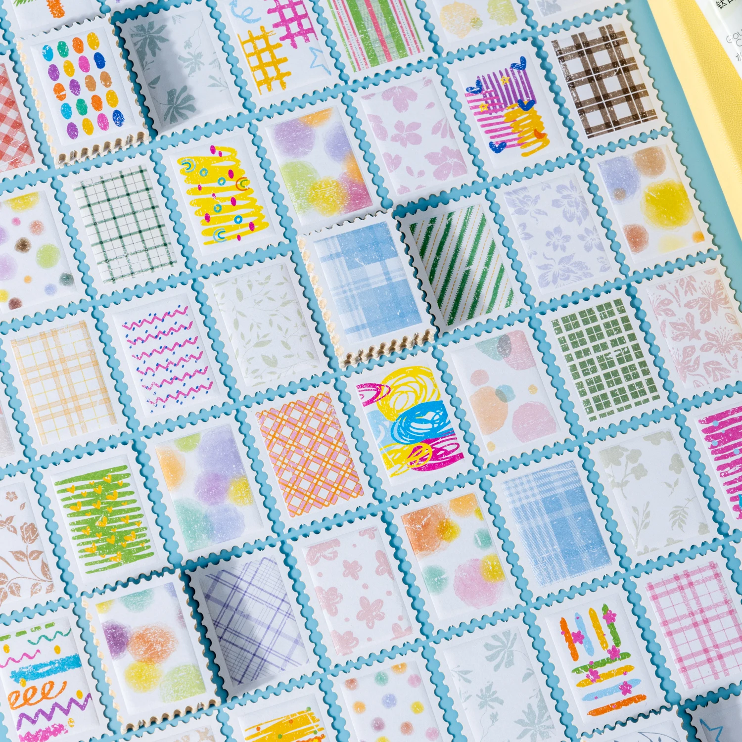 Texture Set Series Colorful Plaid Pattern Landscape Sticker Creative DIY Journal Material Collage Scrapbooking Stationery