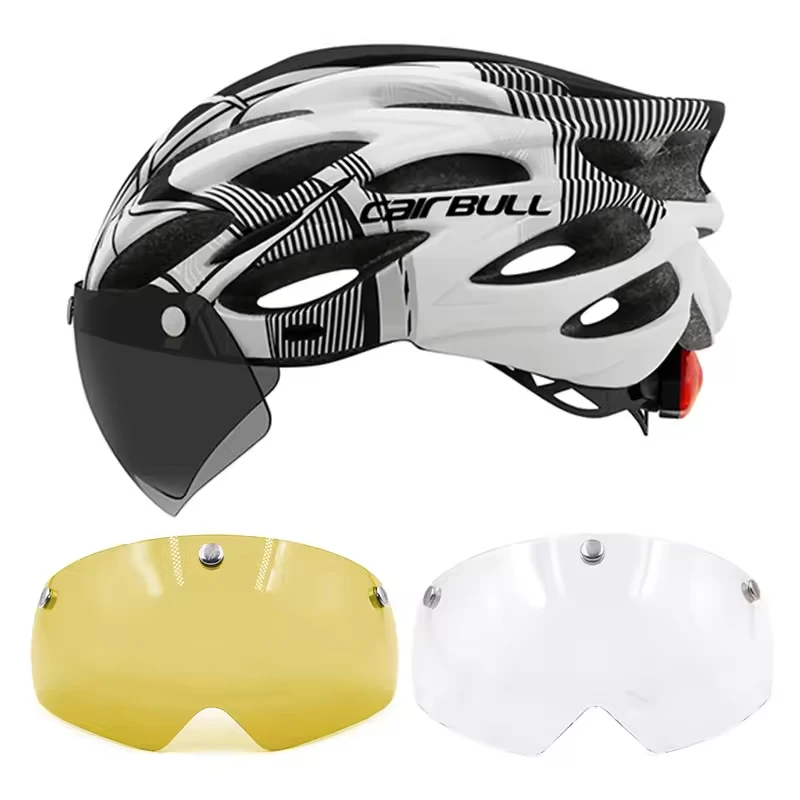 Cairbull Fahrradhelme MTB Mountain Road Racing Fahrradhelm Leichter Atmungsaktiver LED-Sicherheits-Fahrradhelm 59-61cm Casco