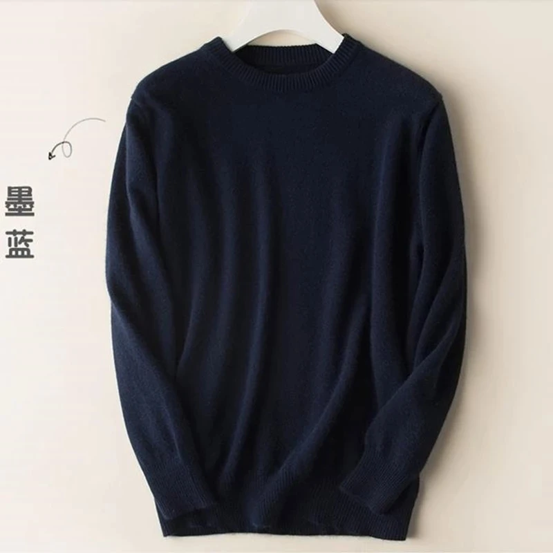 Classic pullover sweaters for men 2023 winter cashmere cotton blend Soft comfortable warm casual knitted mens sweater