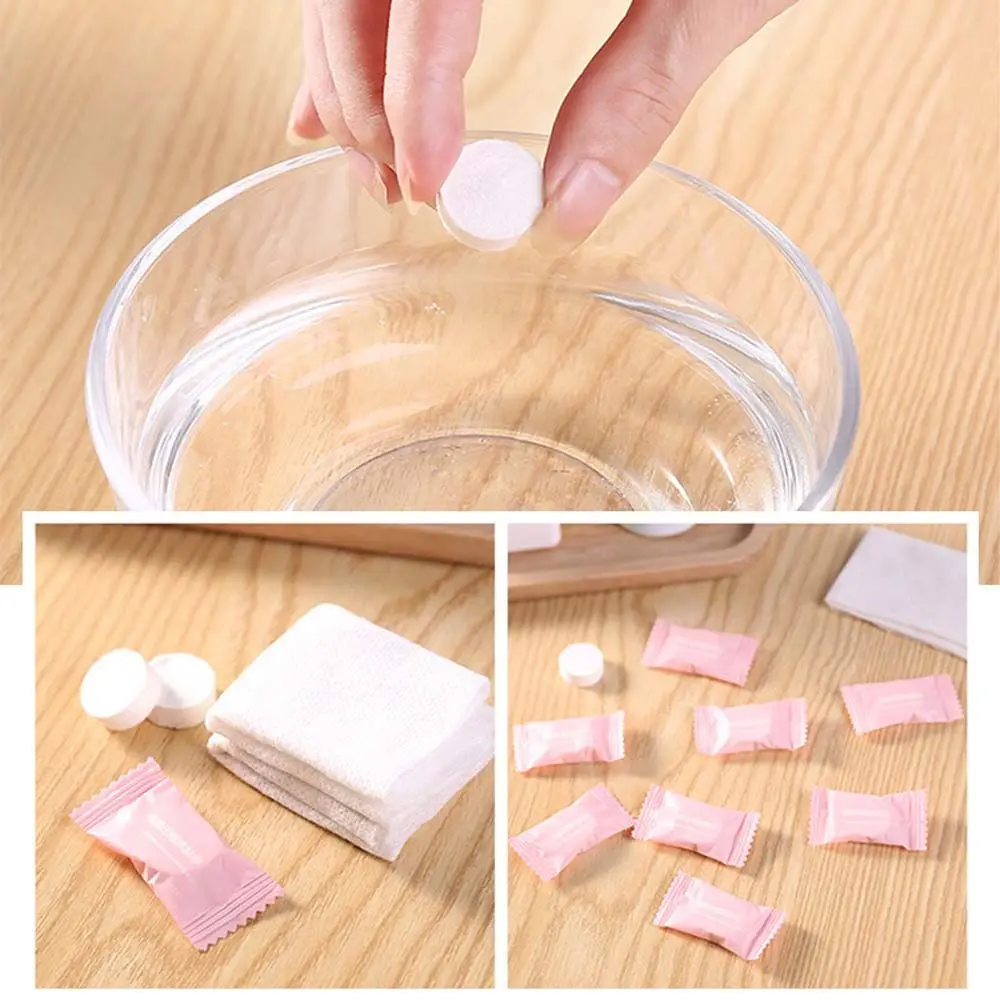 Travel Non-woven Moistened Tissues Face Wash Tool Disposable Towel Compressed Washcloth Water Wet Wipe Compressed Face Towel