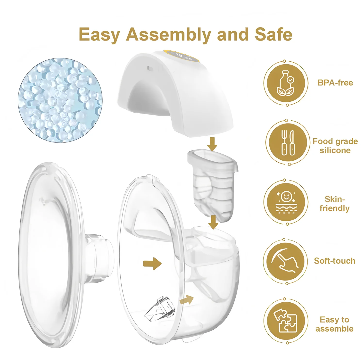 Wearable Breast Pump Super Hands Free Electric Breast Pump Comfort Milk Collector for Breastfeeding with 180ml Large Capacity